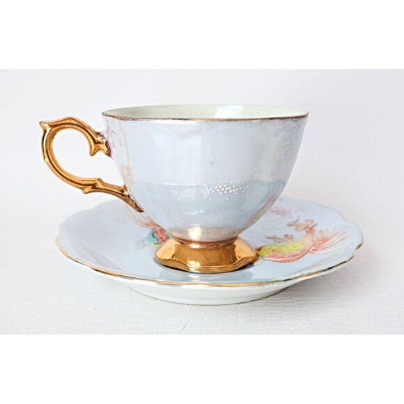 Vintage Lusterware Tea Cup & Saucer Teacup Dragonware - Picture 3 of 5